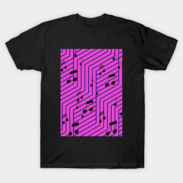 Musical notes pattern T-Shirt by D E L I C A R T E